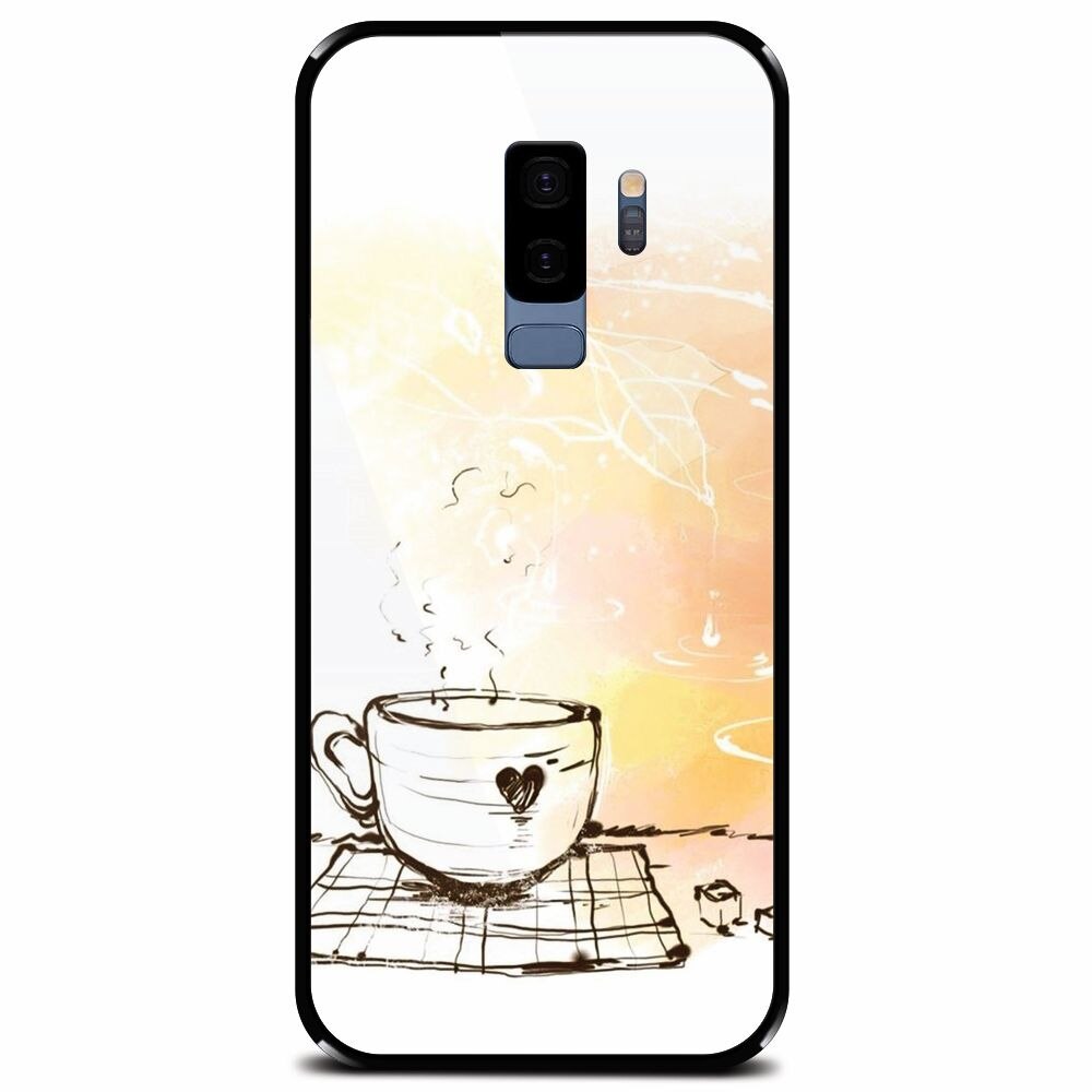 Husa din sticla securizata pentru Samsung Galaxy S9 Plus, Coffe Love