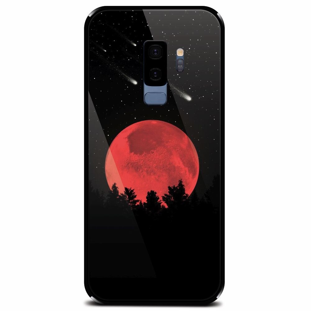 Husa din sticla securizata pentru Samsung Galaxy S9 Plus, Blood Moon