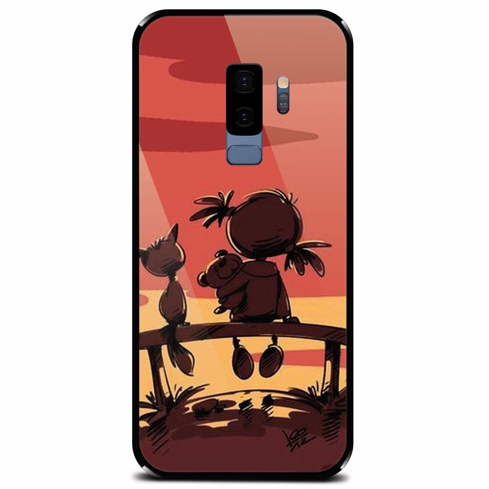 Husa din sticla securizata pentru Samsung Galaxy S9 Plus, Lovely Sunsets