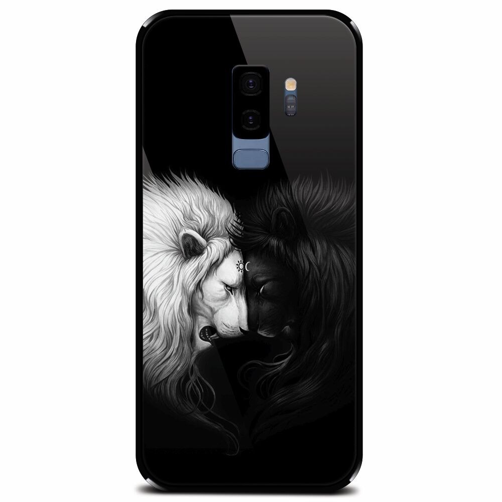 Husa din sticla securizata pentru Samsung Galaxy S9 Plus, Lions