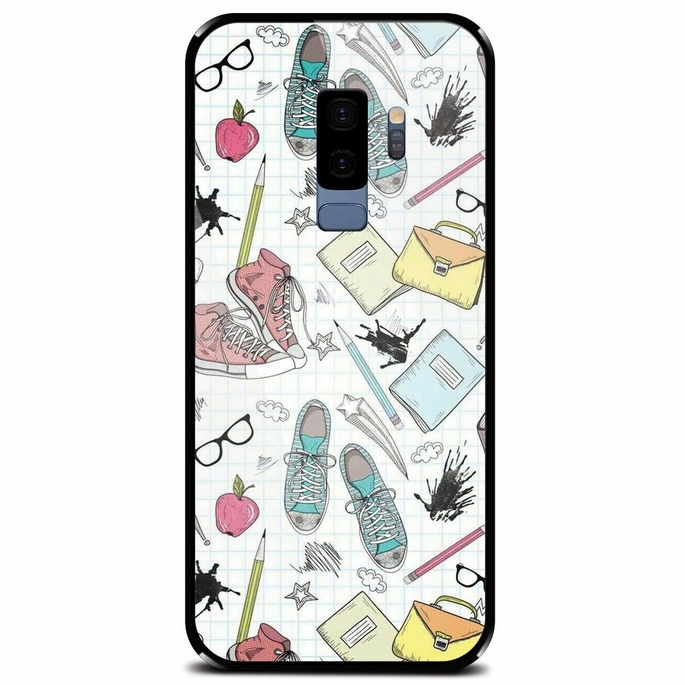 Husa din sticla securizata pentru Samsung Galaxy S9 Plus, School