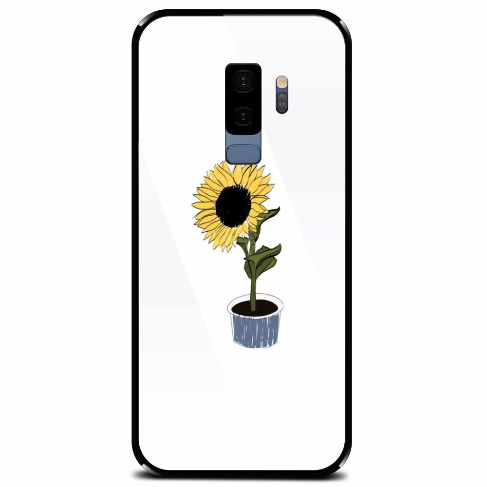 Husa din sticla securizata pentru Samsung Galaxy S9 Plus, Sun Flower