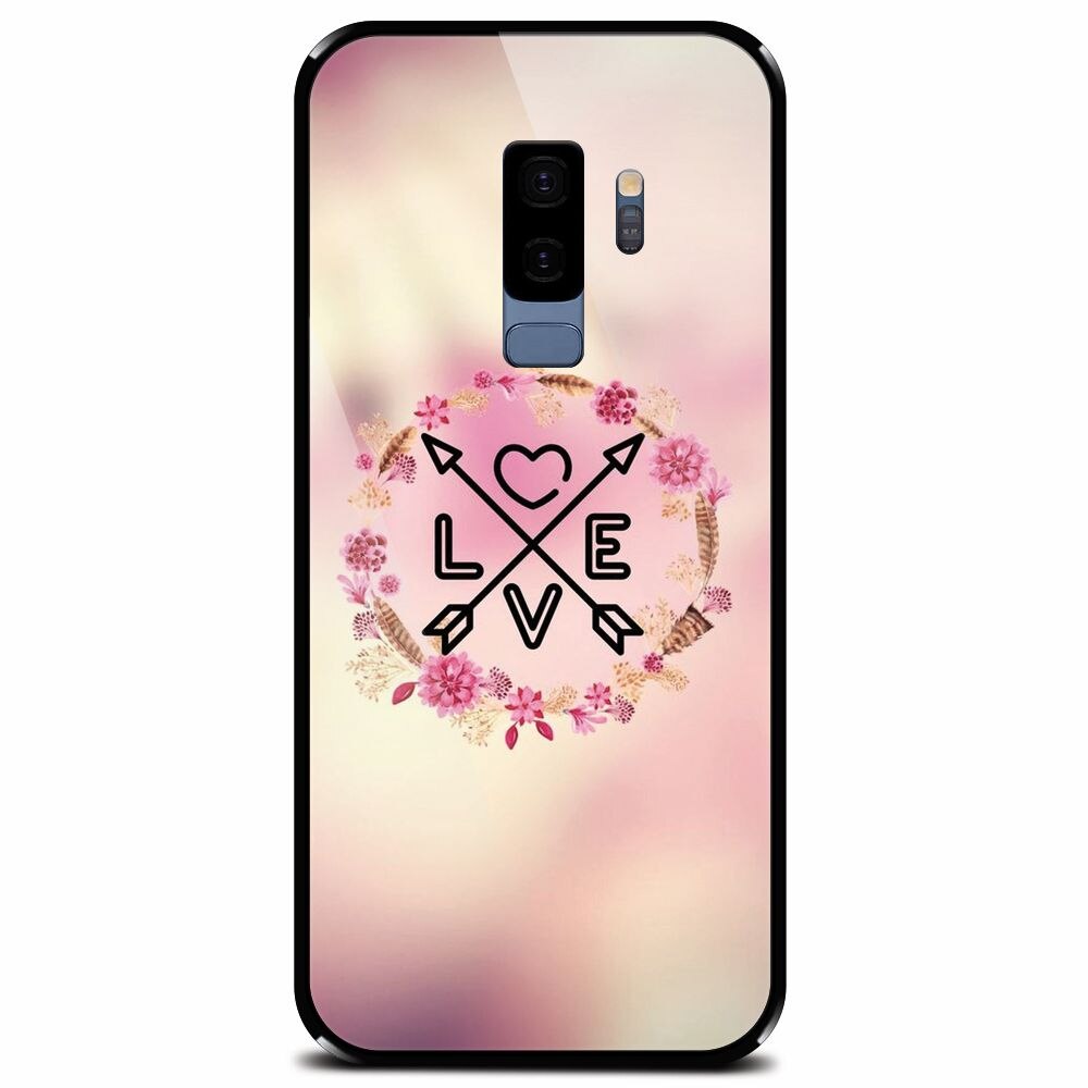 Husa din sticla securizata pentru Samsung Galaxy S9 Plus, Love Arrow