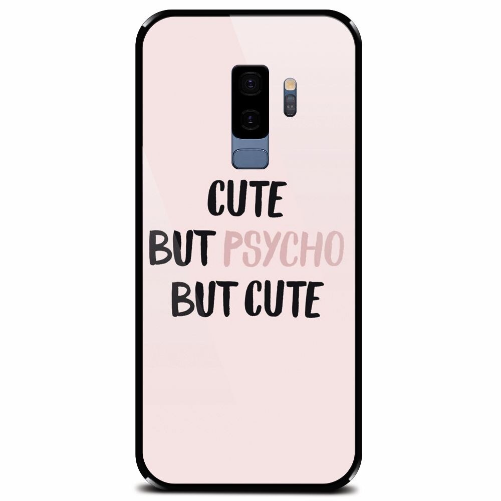 Husa din sticla securizata pentru Samsung Galaxy S9 Plus, Cute But Psycho