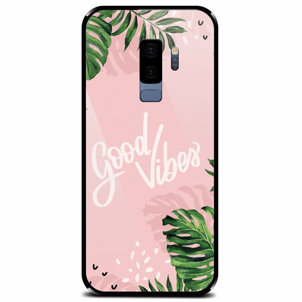 Husa din sticla securizata pentru Samsung Galaxy S9 Plus, Good Vibes