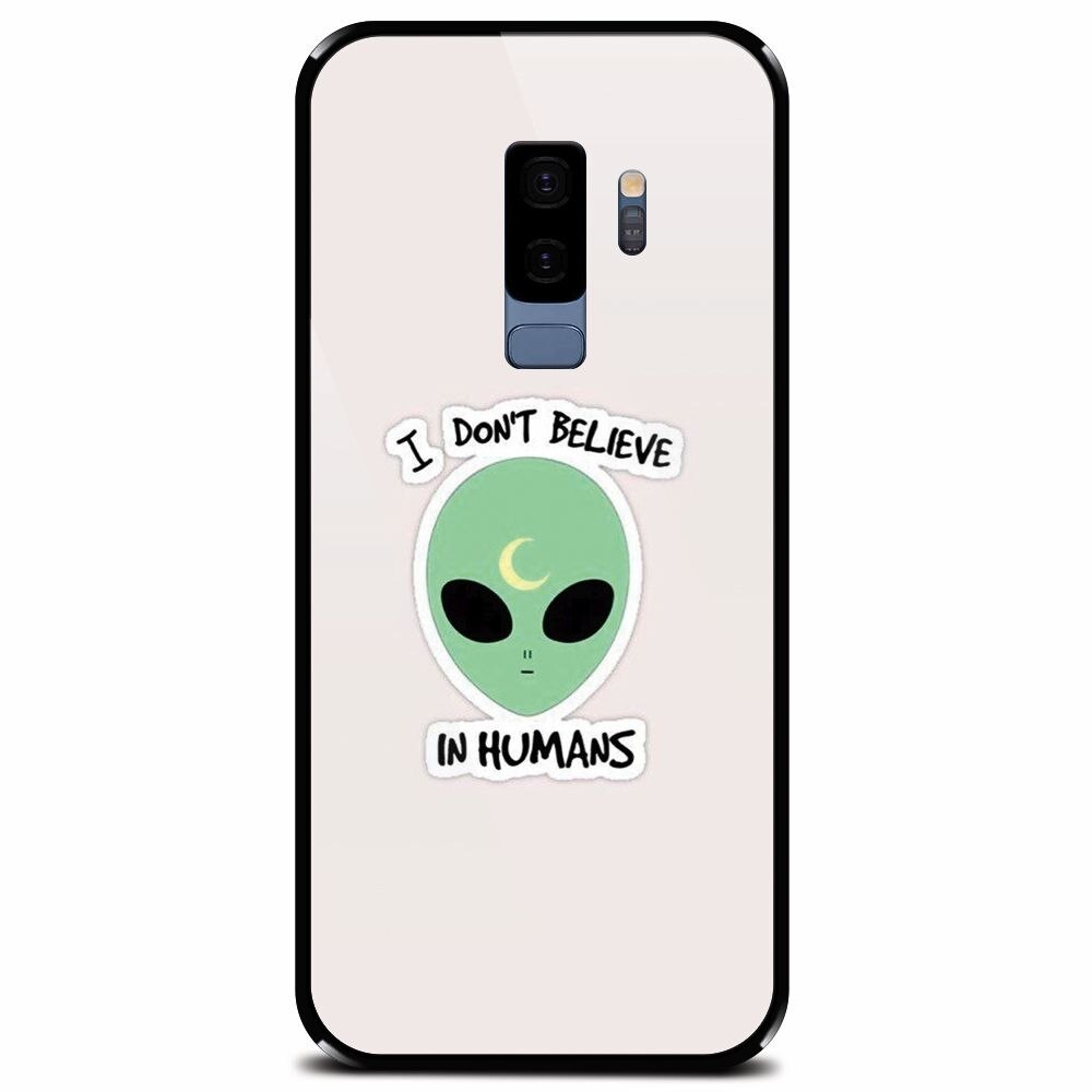 Husa din sticla securizata pentru Samsung Galaxy S9 Plus, I Dont Believe In Humans