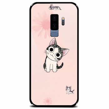 Husa din sticla securizata pentru Samsung Galaxy S9 Plus, Cute Cat 101 Husa din sticla securizata pentru Samsung Galaxy S9 Plus, Cute Cat 101