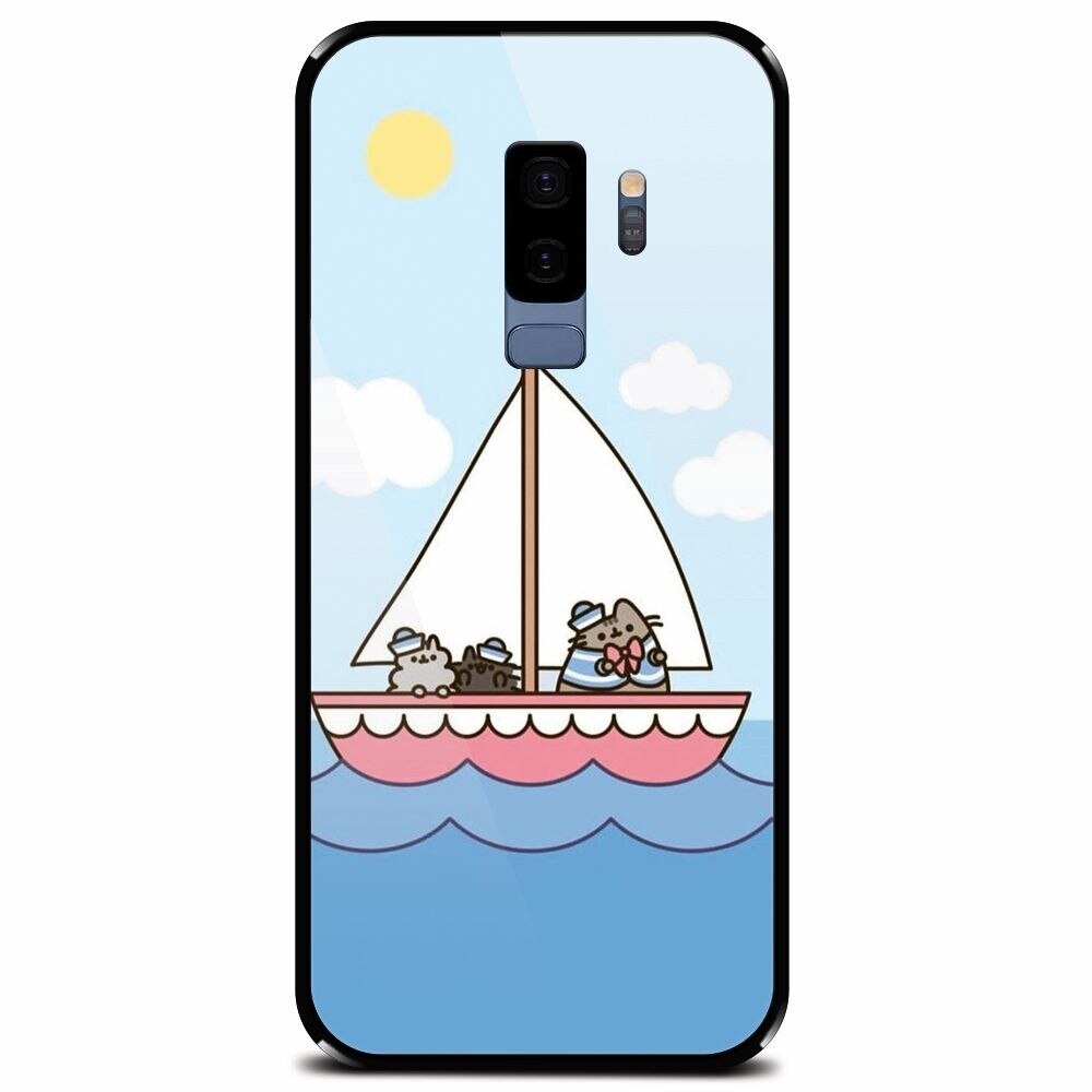 Husa din sticla securizata pentru Samsung Galaxy S9 Plus, Happy Sailors