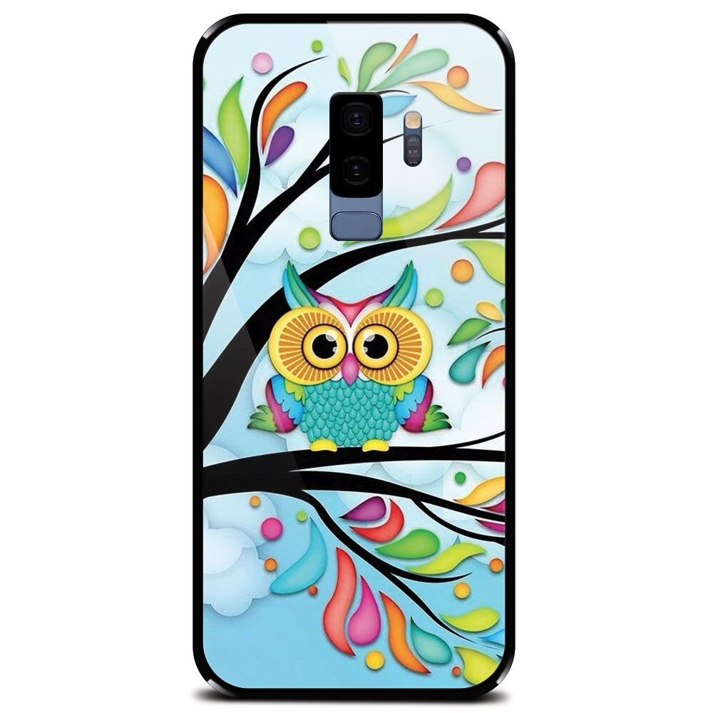 Husa din sticla securizata pentru Samsung Galaxy S9 Plus, Owl 101