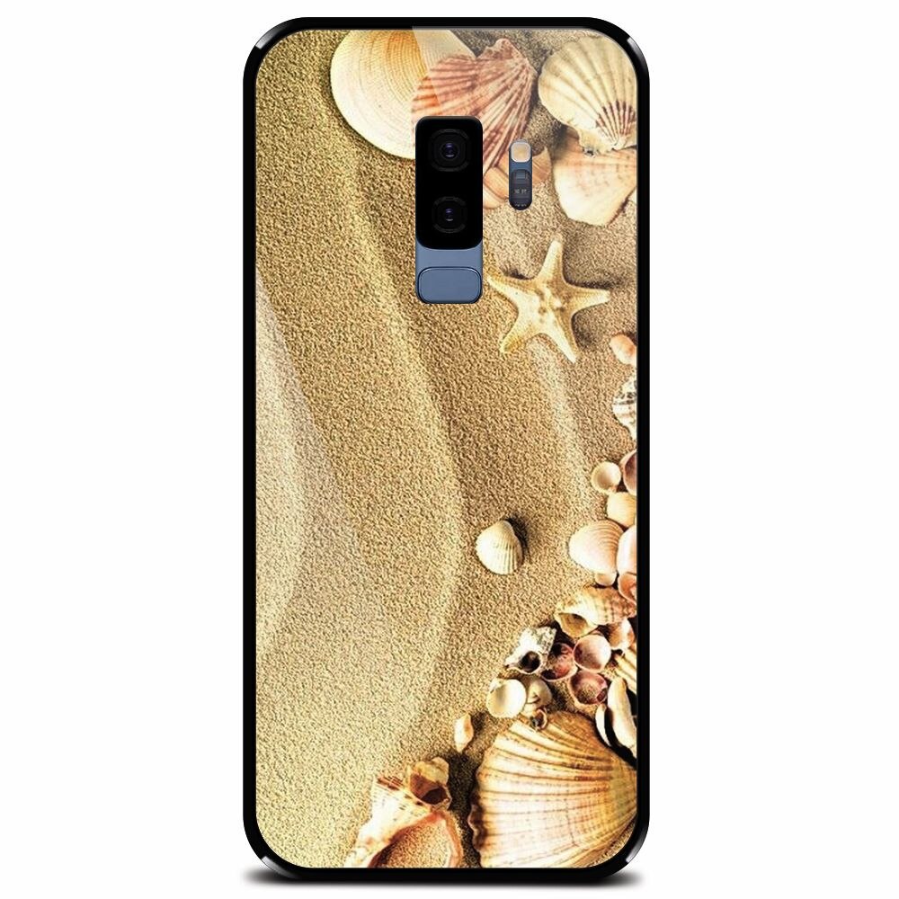 Husa din sticla securizata pentru Samsung Galaxy S9 Plus, Beach Sand Gold