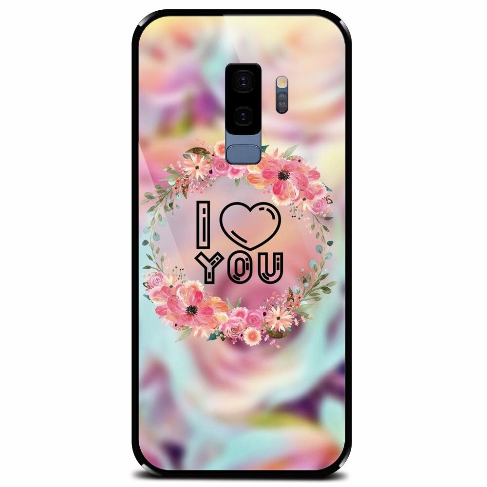 Husa din sticla securizata pentru Samsung Galaxy S9 Plus, I Love You