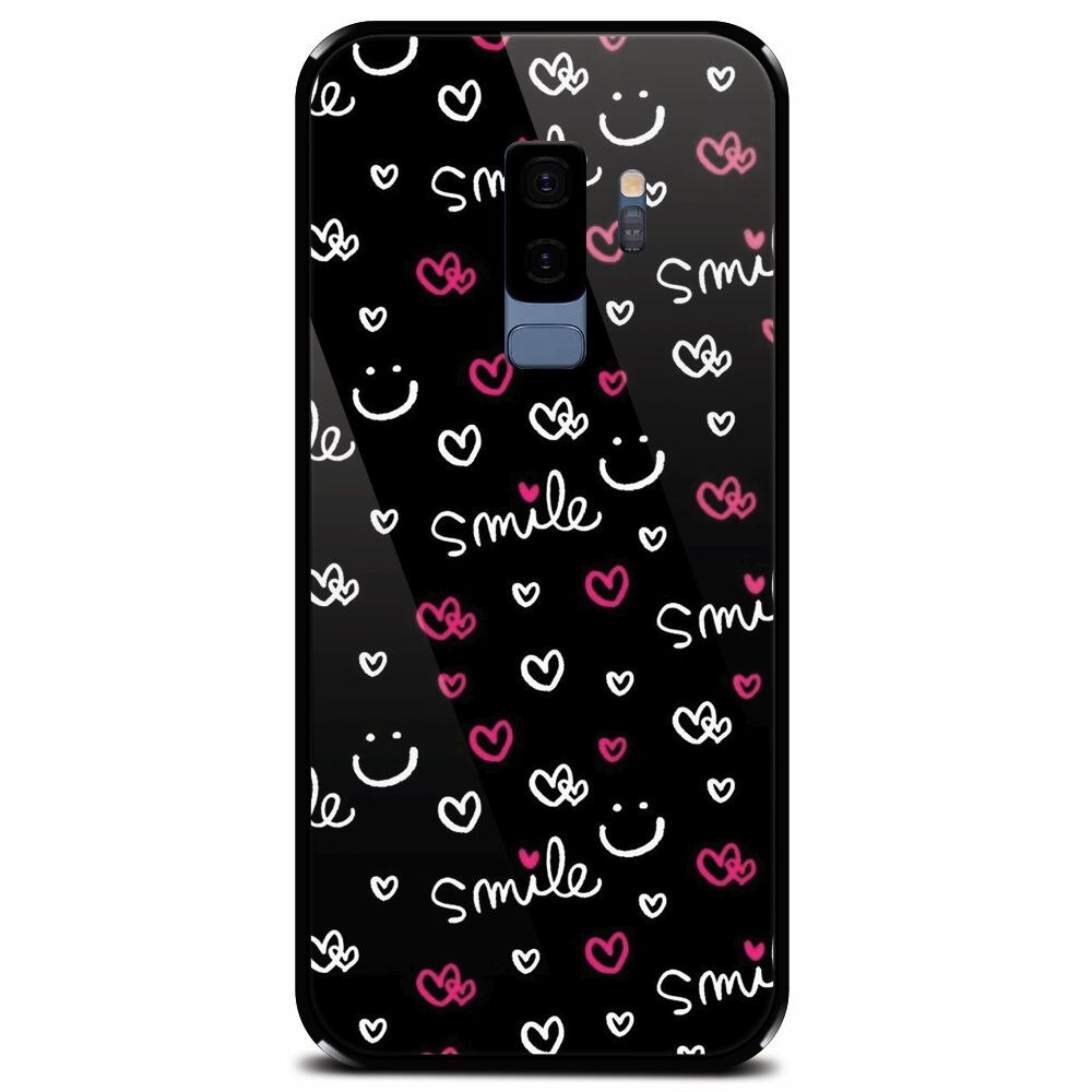 Husa din sticla securizata pentru Samsung Galaxy S9 Plus, Smile 101