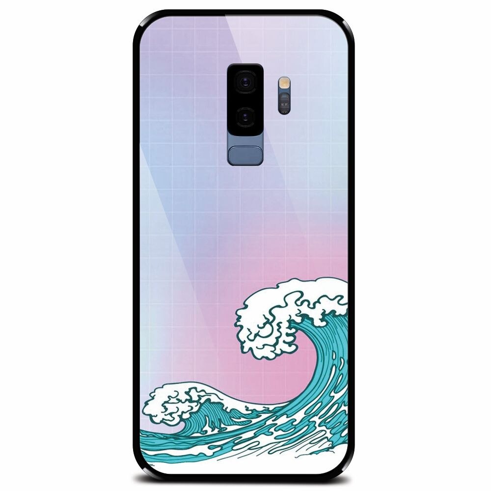 Husa din sticla securizata pentru Samsung Galaxy S9 Plus, Waves