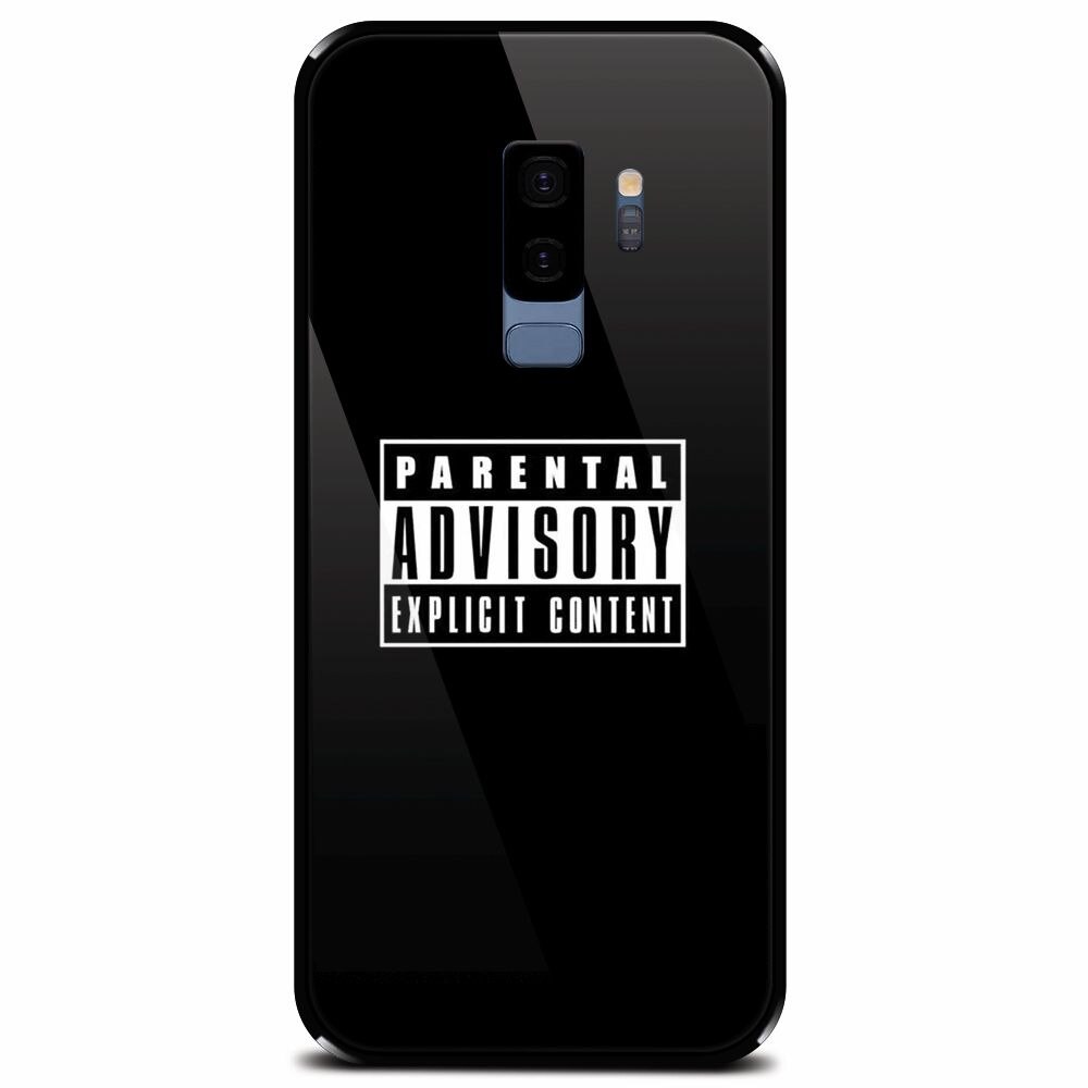 Husa din sticla securizata pentru Samsung Galaxy S9 Plus, Parental Advisory