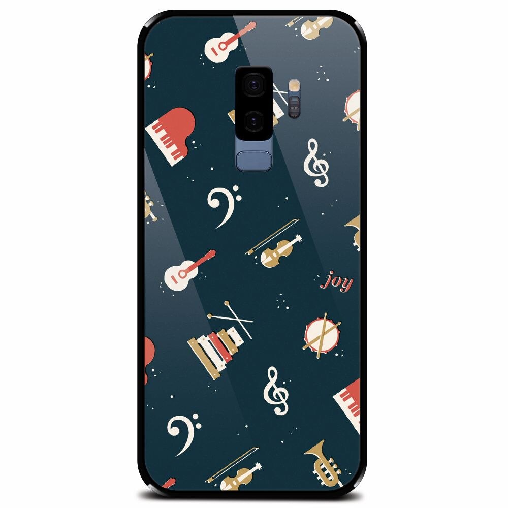 Husa din sticla securizata pentru Samsung Galaxy S9 Plus, Music Joy