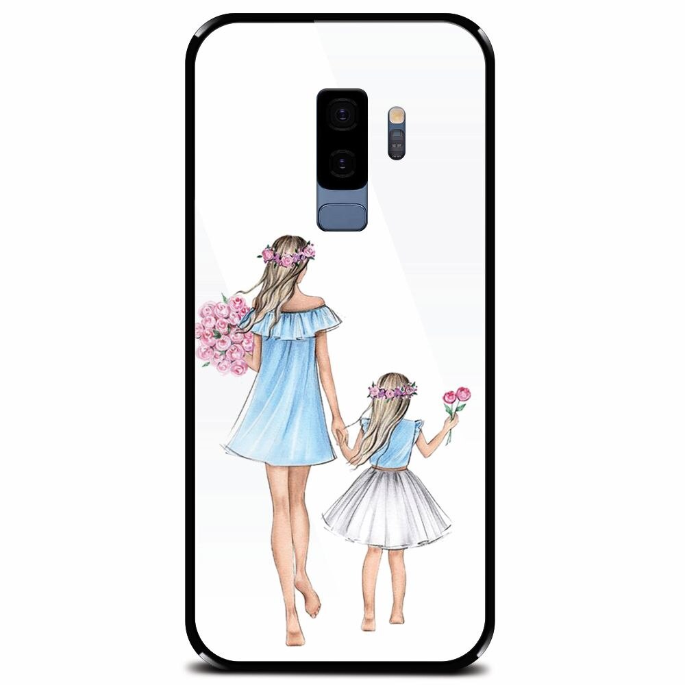 Husa din sticla securizata pentru Samsung Galaxy S9 Plus, Mom's Princess