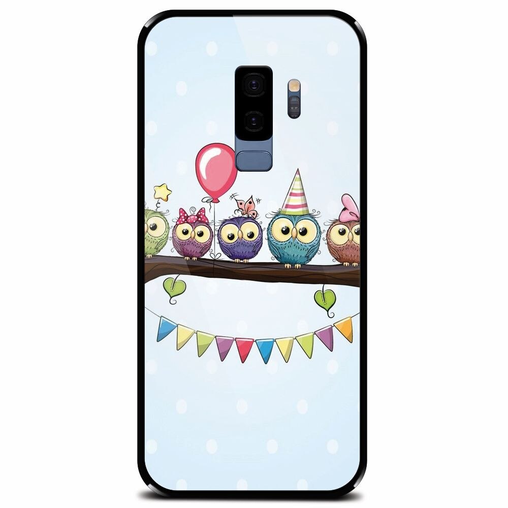 Husa din sticla securizata pentru Samsung Galaxy S9 Plus, Party Birds