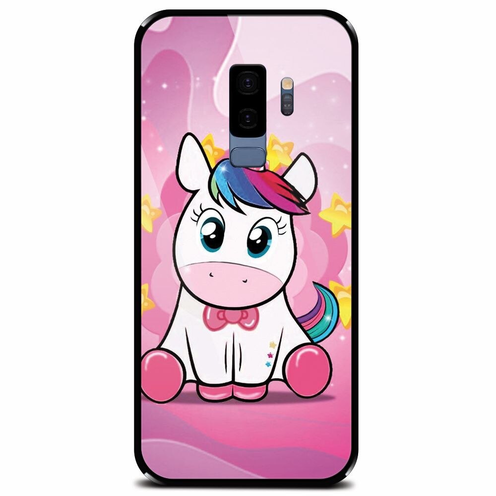 Husa din sticla securizata pentru Samsung Galaxy S9 Plus, Dream Like A Unicorn