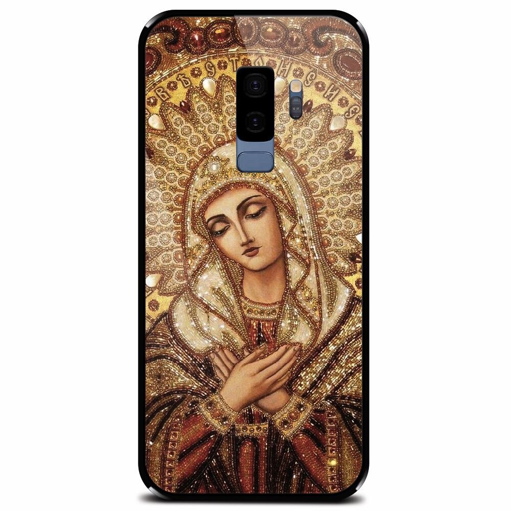 Husa din sticla securizata pentru Samsung Galaxy S9 Plus, Maica Domnului