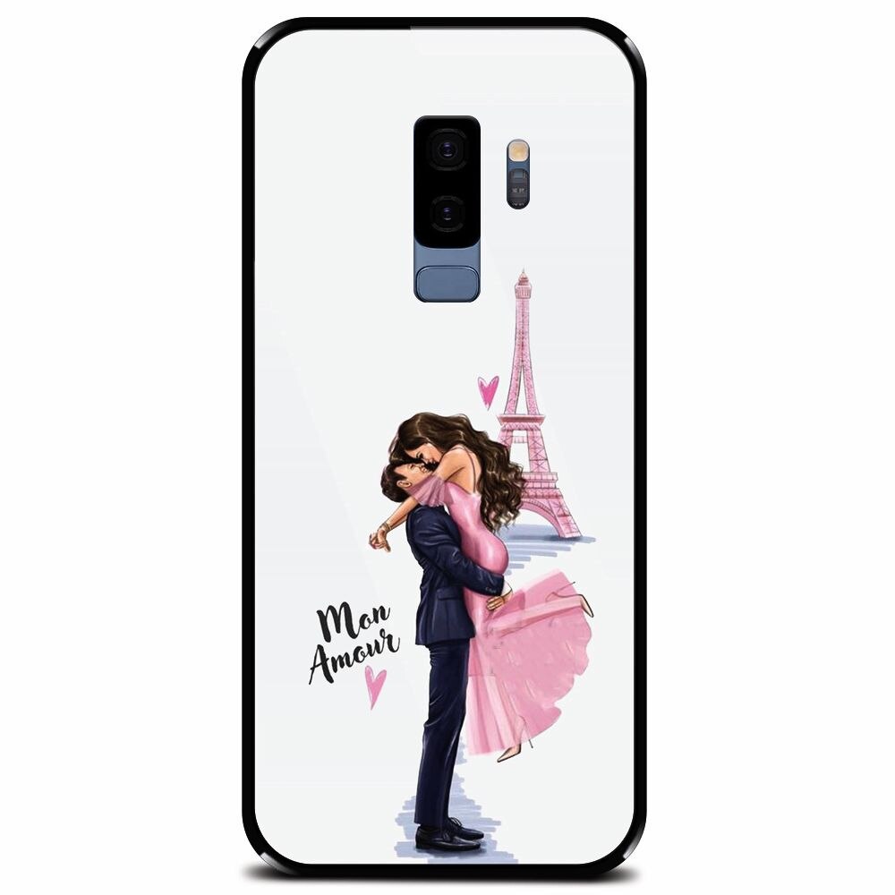 Husa din sticla securizata pentru Samsung Galaxy S9 Plus, Paris Love Mon Amour