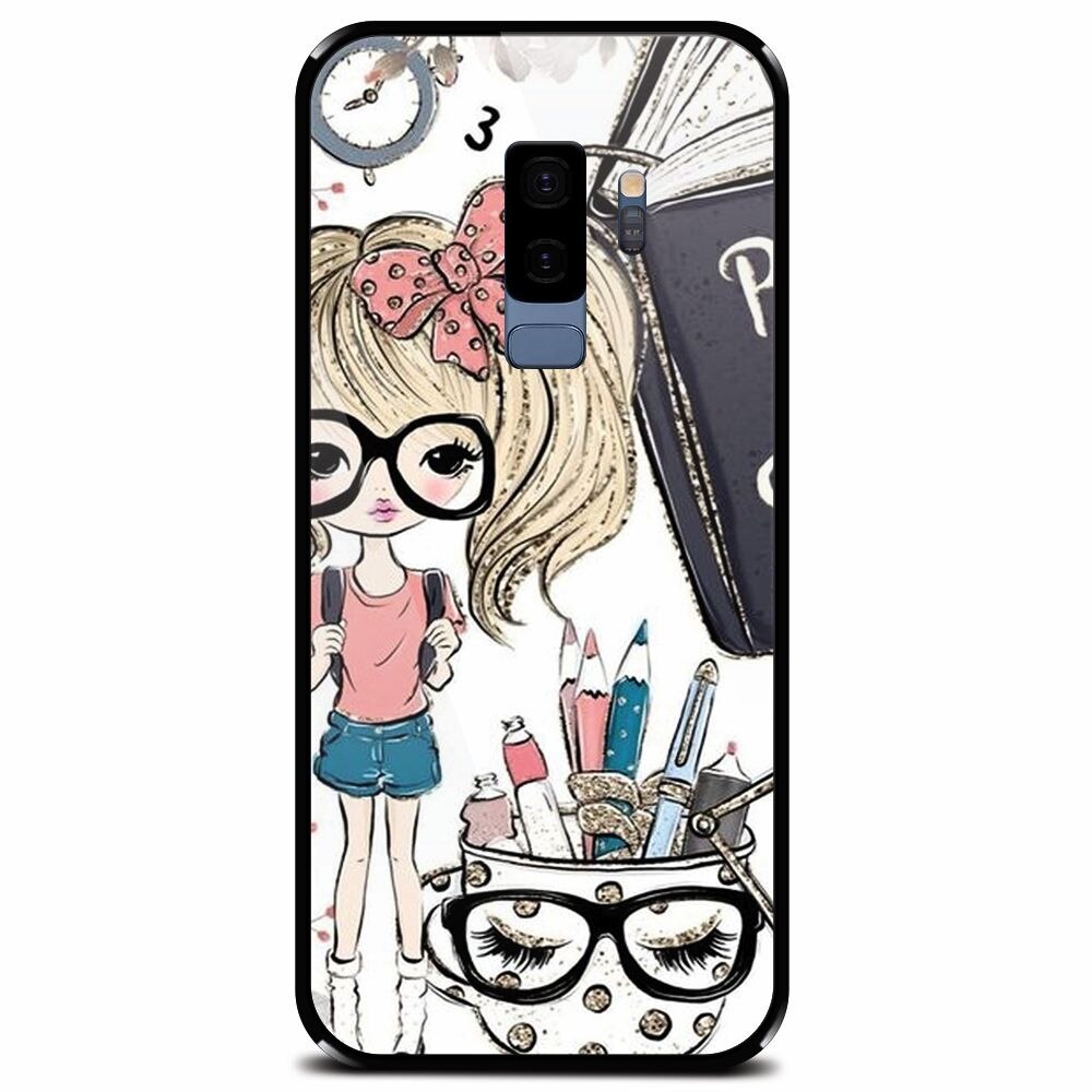 Husa din sticla securizata pentru Samsung Galaxy S9 Plus, School Girl
