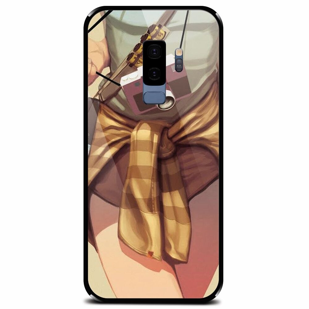 Husa din sticla securizata pentru Samsung Galaxy S9 Plus, Photograph Girl