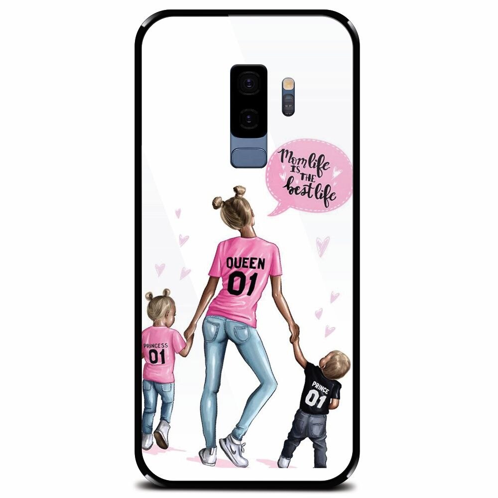 Husa din sticla securizata pentru Samsung Galaxy S9 Plus, Mom Life