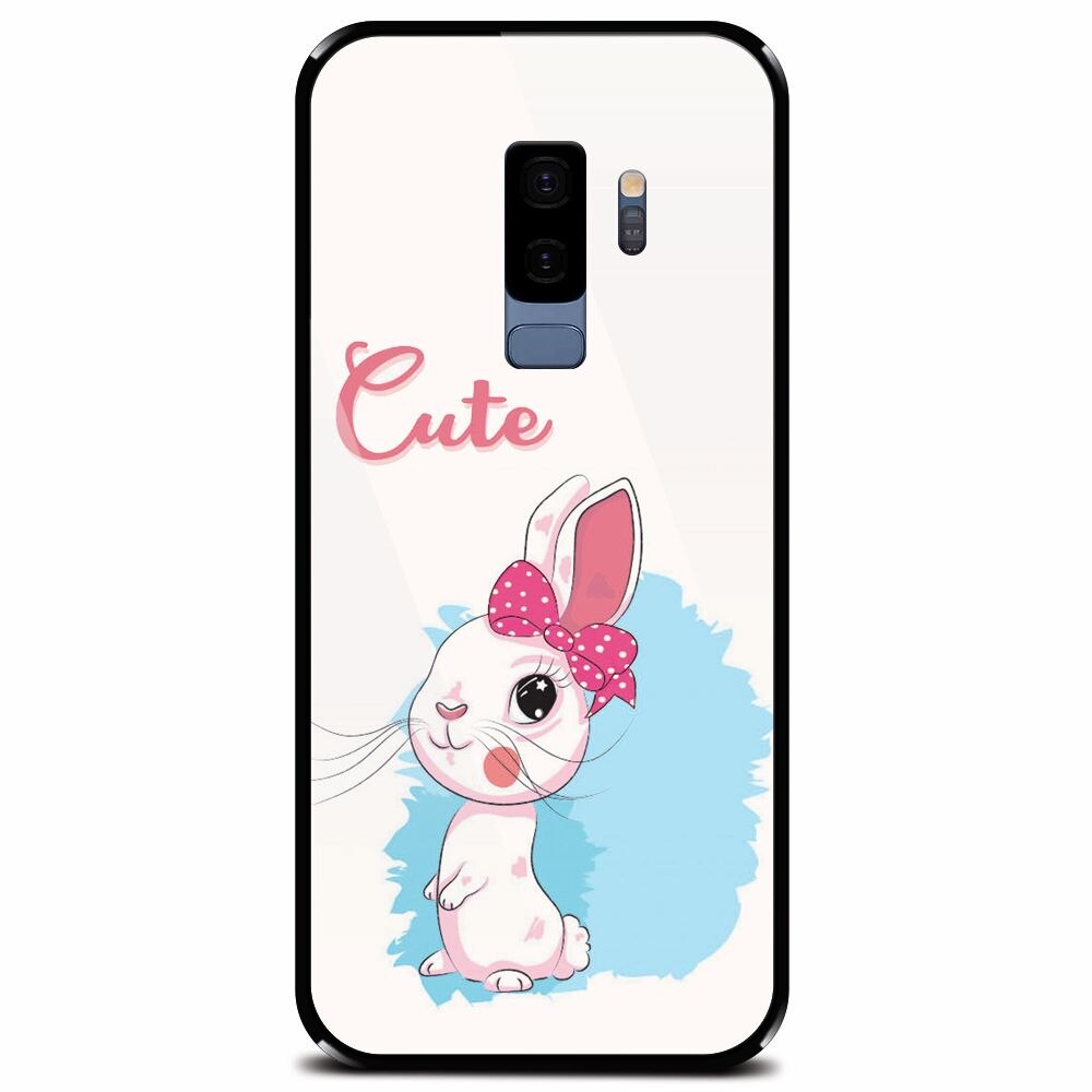 Husa din sticla securizata pentru Samsung Galaxy S9 Plus, Rabbit