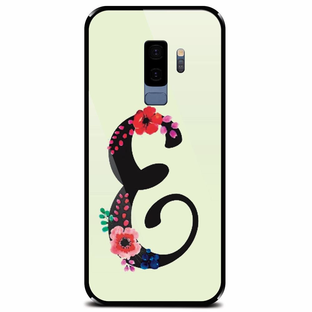 Husa din sticla securizata pentru Samsung Galaxy S9 Plus, Litera E
