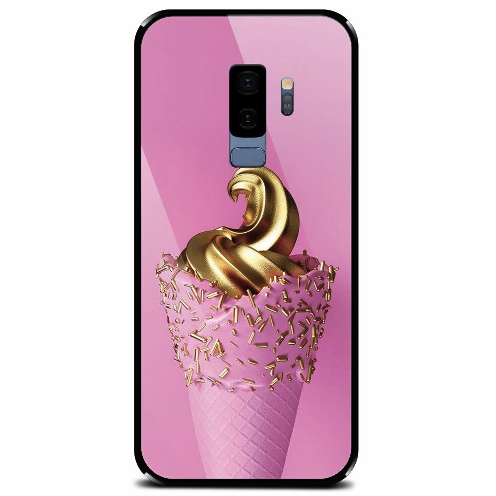 Husa din sticla securizata pentru Samsung Galaxy S9 Plus, Icecream Gold