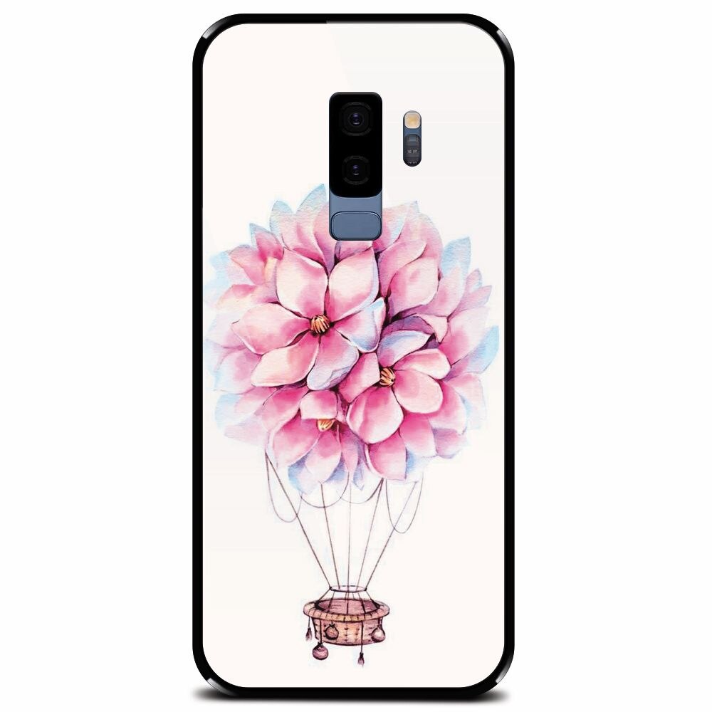 Husa din sticla securizata pentru Samsung Galaxy S9 Plus, Flower Baloon