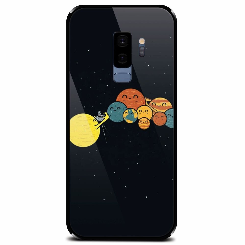 Husa din sticla securizata pentru Samsung Galaxy S9 Plus, Selfie Planet