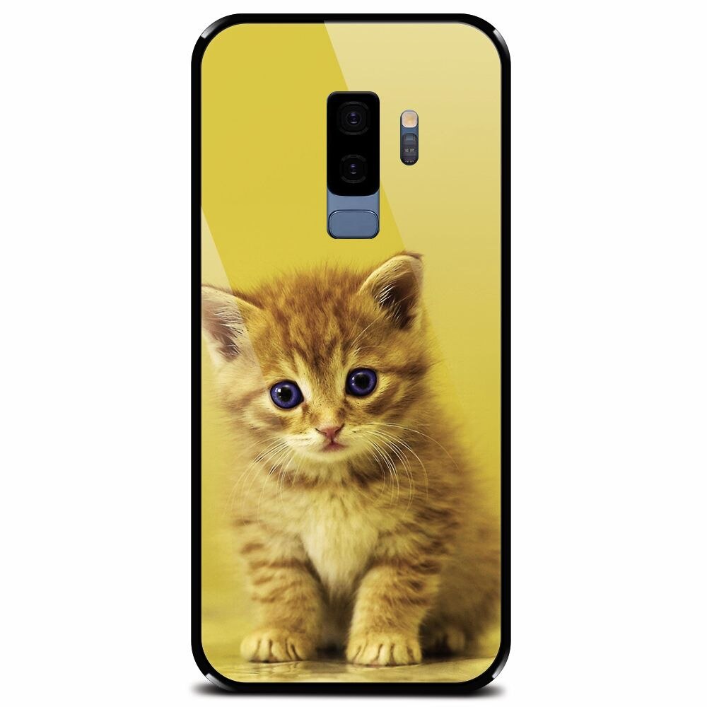 Husa din sticla securizata pentru Samsung Galaxy S9 Plus, Baby Kitten