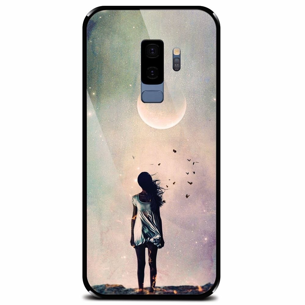 Husa din sticla securizata pentru Samsung Galaxy S9 Plus, Alone Woman Cgi Hd K