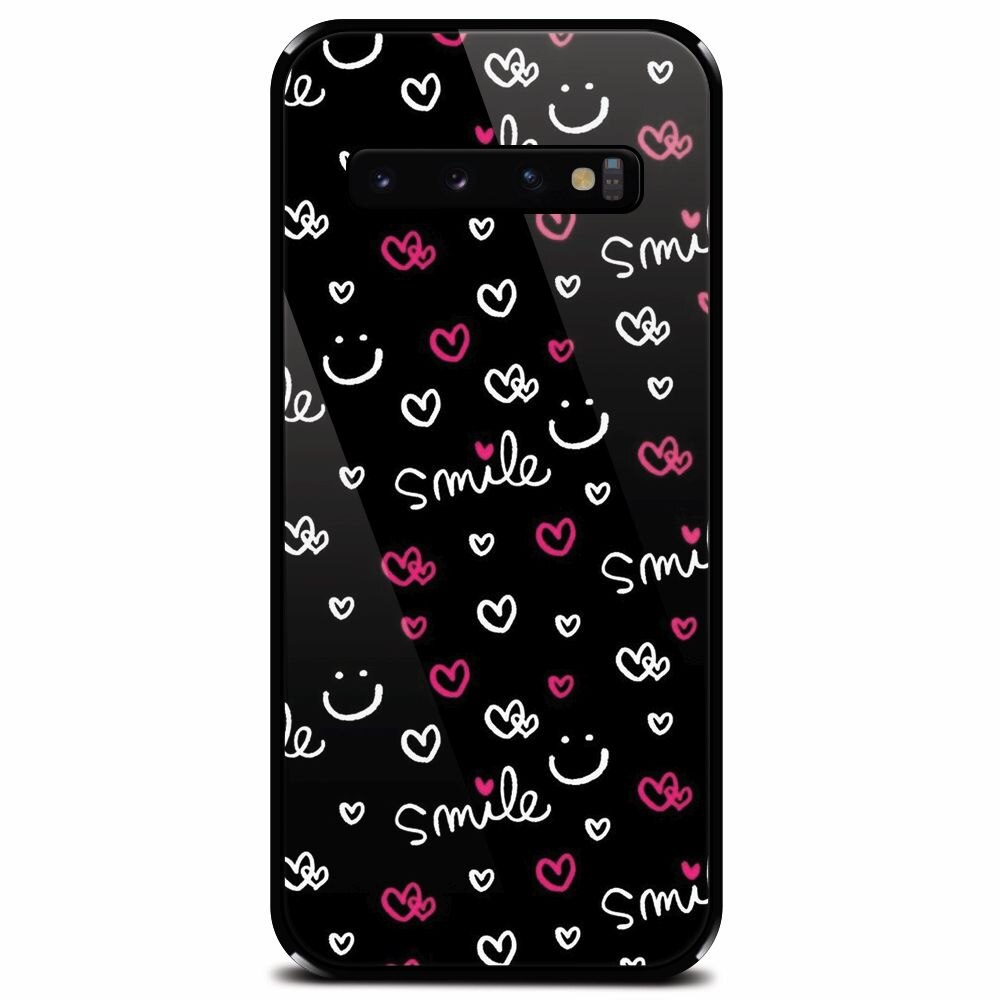 Husa din sticla securizata pentru Samsung Galaxy S10 Plus, Smile 101