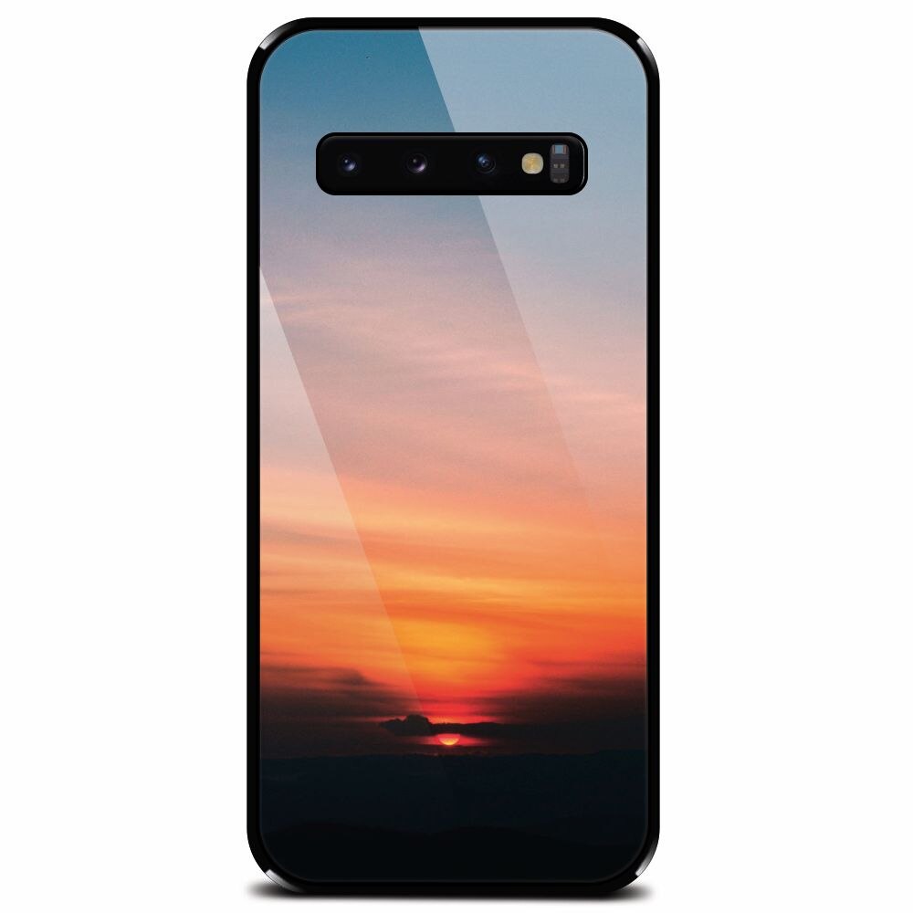 Husa din sticla securizata pentru Samsung Galaxy S10, Calm Clouds