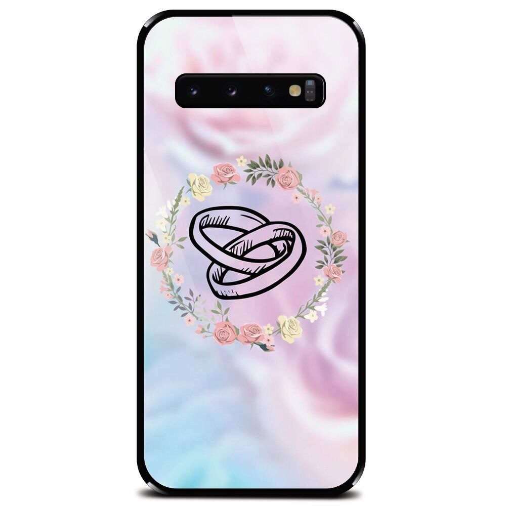 Husa din sticla securizata pentru Samsung Galaxy S10, Rings