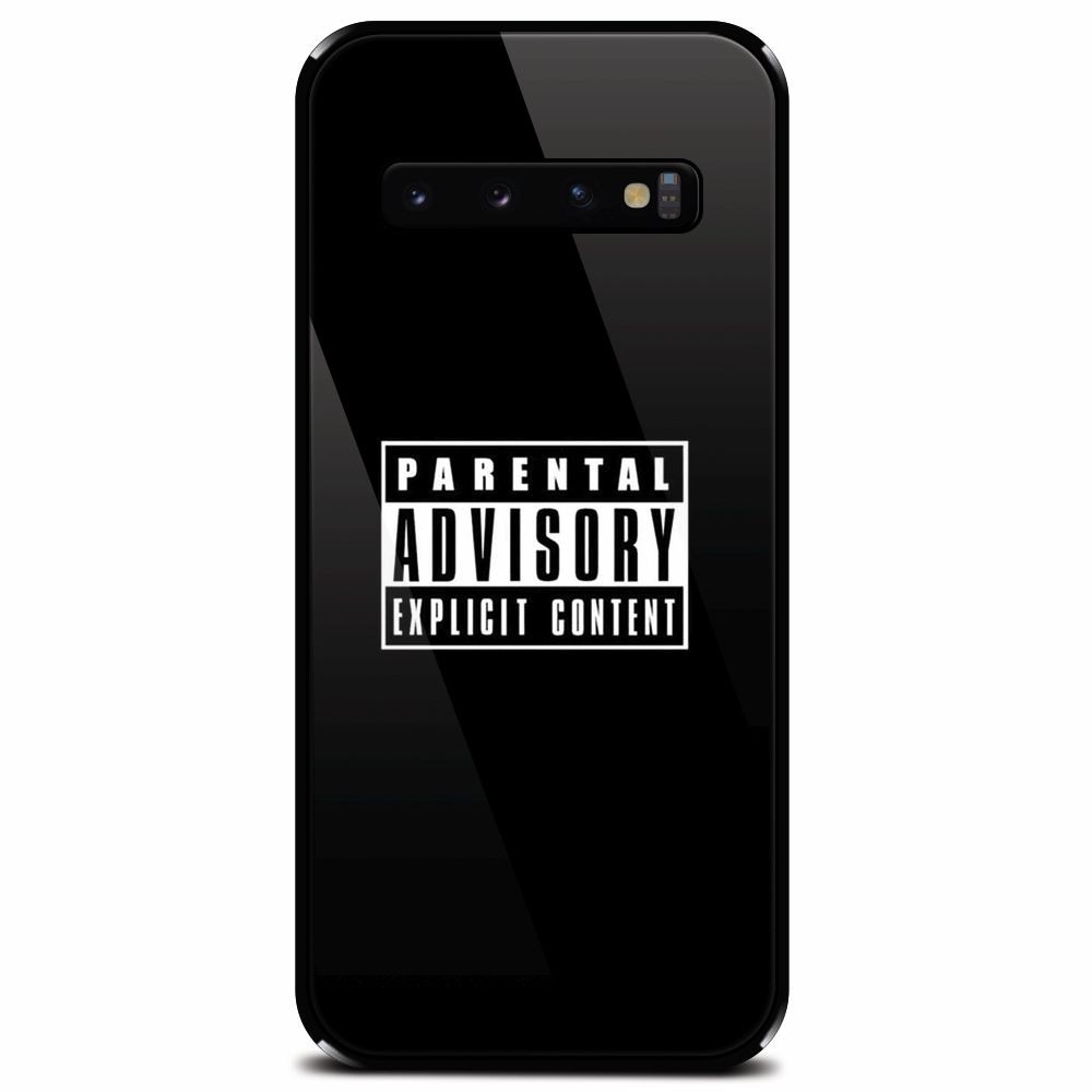 Husa din sticla securizata pentru Samsung Galaxy S10 Plus, Parental Advisory