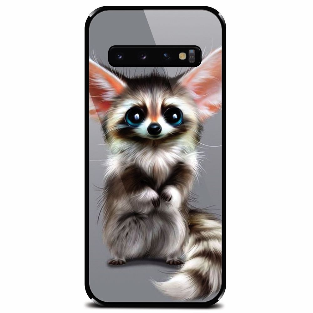 Husa din sticla securizata pentru Samsung Galaxy S10, Cute Animal 001
