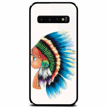 Husa din sticla securizata pentru Samsung Galaxy S10, Indian Boy Husa din sticla securizata pentru Samsung Galaxy S10, Indian Boy
