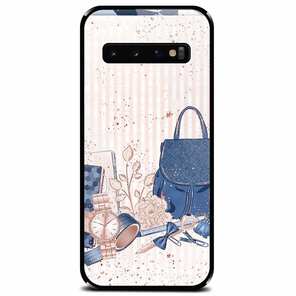 Husa din sticla securizata pentru Samsung Galaxy S10 Plus, Girl Accesories