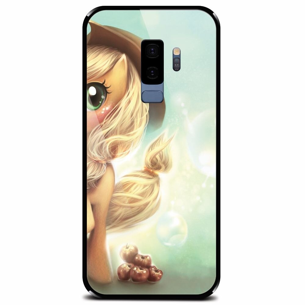 Husa din sticla securizata pentru Samsung Galaxy S9 Plus, Applejack Pony Cute K