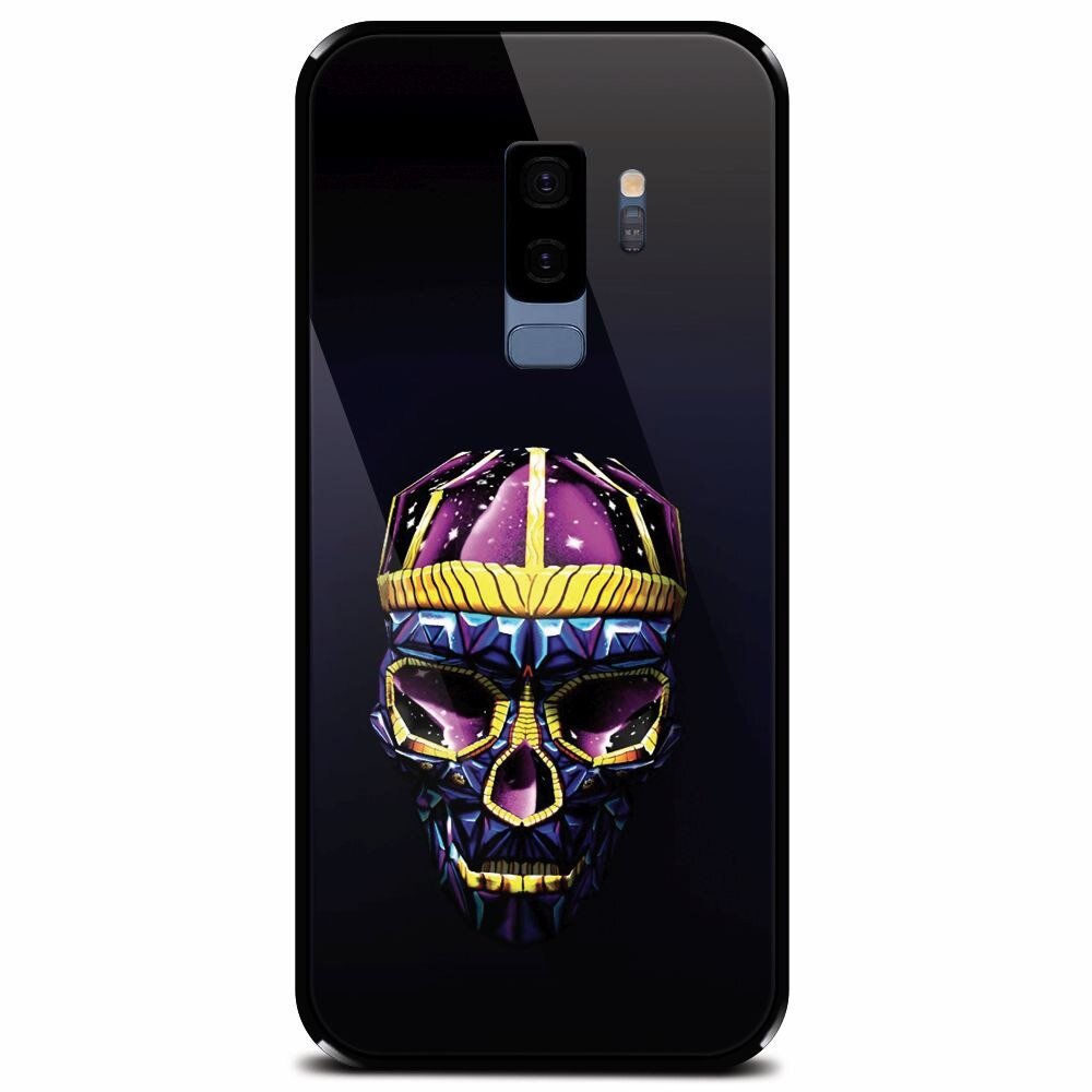 Husa din sticla securizata pentru Samsung Galaxy S9 Plus, Colorfull Skull