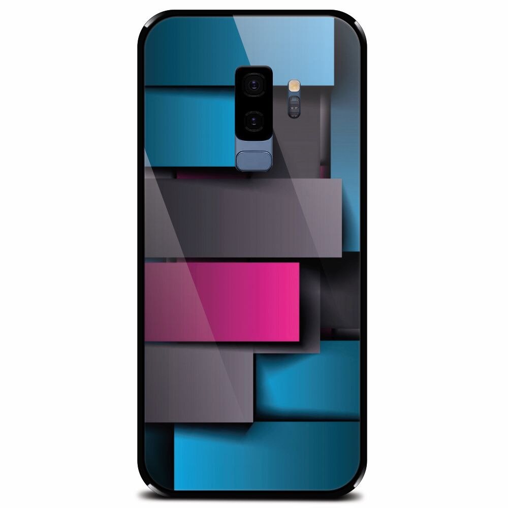 Husa din sticla securizata pentru Samsung Galaxy S9 Plus, Cool Abstract