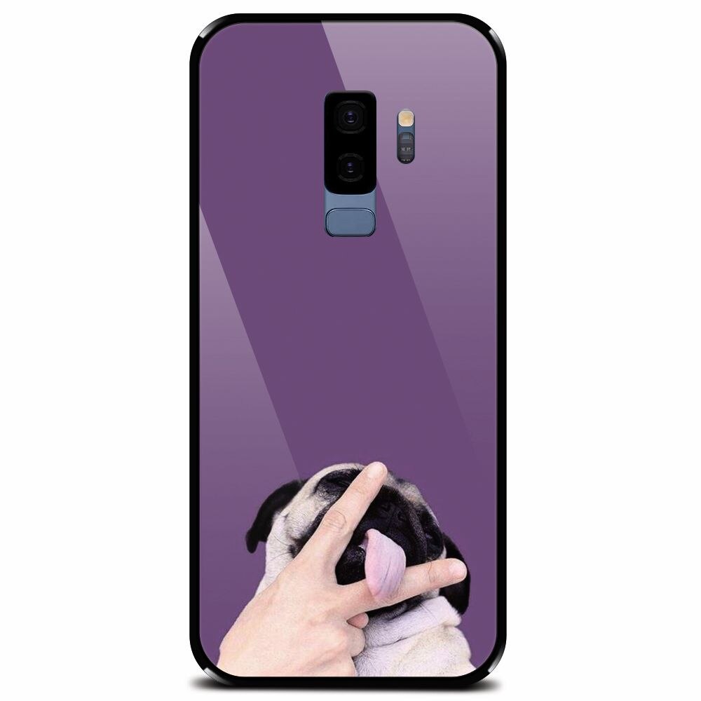 Husa din sticla securizata pentru Samsung Galaxy S9 Plus, Cute Dog 2