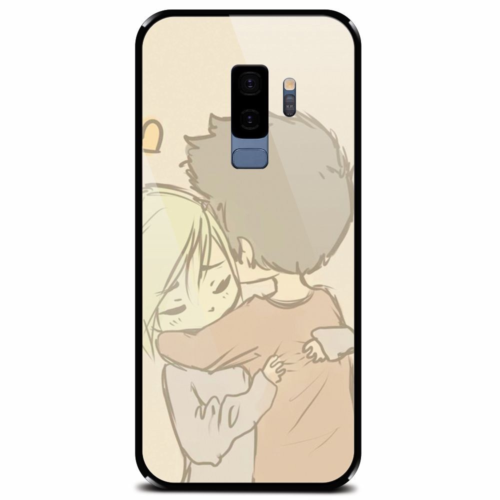 Husa din sticla securizata pentru Samsung Galaxy S9 Plus, Couple Hug