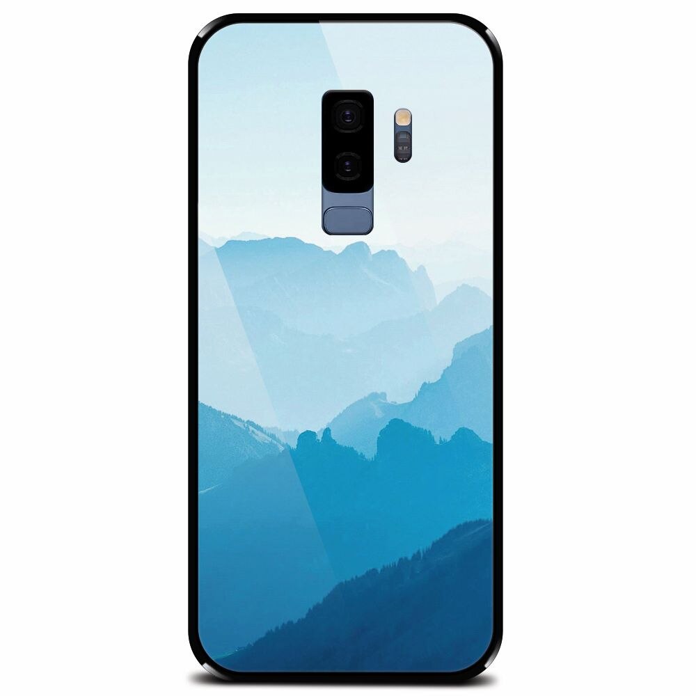 Husa din sticla securizata pentru Samsung Galaxy S9 Plus, Blue Mountain Crests
