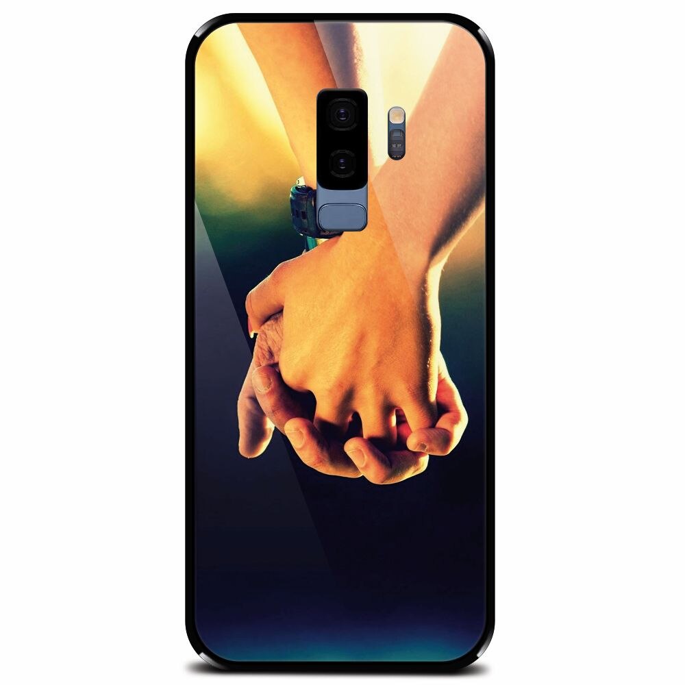 Husa din sticla securizata pentru Samsung Galaxy S9 Plus, Couple Holding Hands