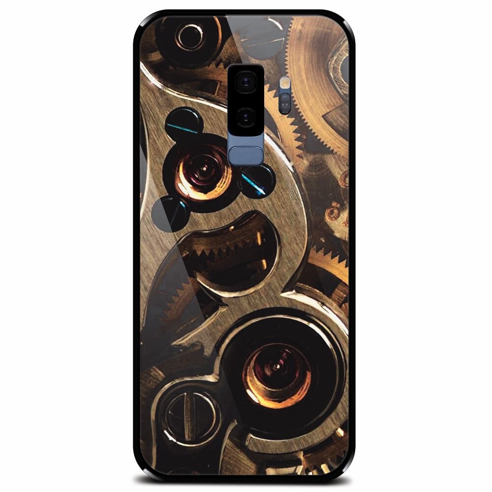 Husa din sticla securizata pentru Samsung Galaxy S9 Plus, Clock Mechanism