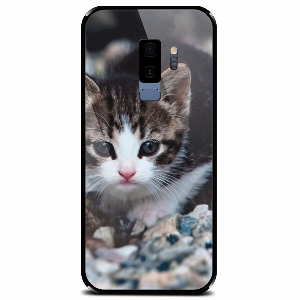 Husa din sticla securizata pentru Samsung Galaxy S9 Plus, Animal Cat